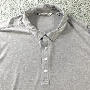 TravisMathew Polo Shirt Mens 2XL‎ Gray Heather Pima Cotton Blend Stretch Golf